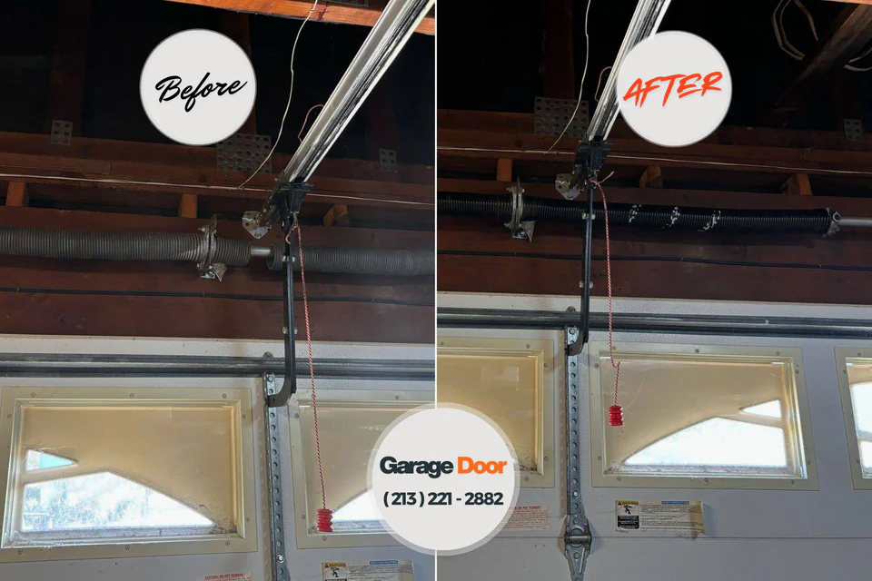Before and after: garage door repair Hopkins, MN